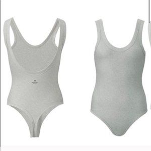 ALEXANDER WANG x UNIQLO Heat Tech Ribbed Sleeveless Bodysuit in Gray